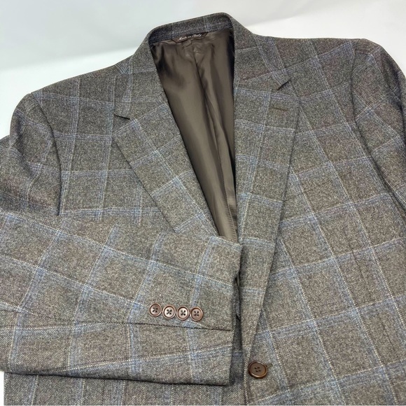 Canali made in Italy Sportcoat Window Pane Bemberg Wool Surgion Cuffs Vent 46L - Picture 2 of 15